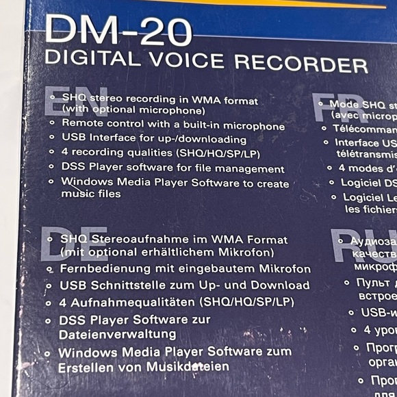 Olympus DM 20 Digital Voice Recorder Dictaphone MP3/WMA Music Playback 128 MB - Picture 14 of 16